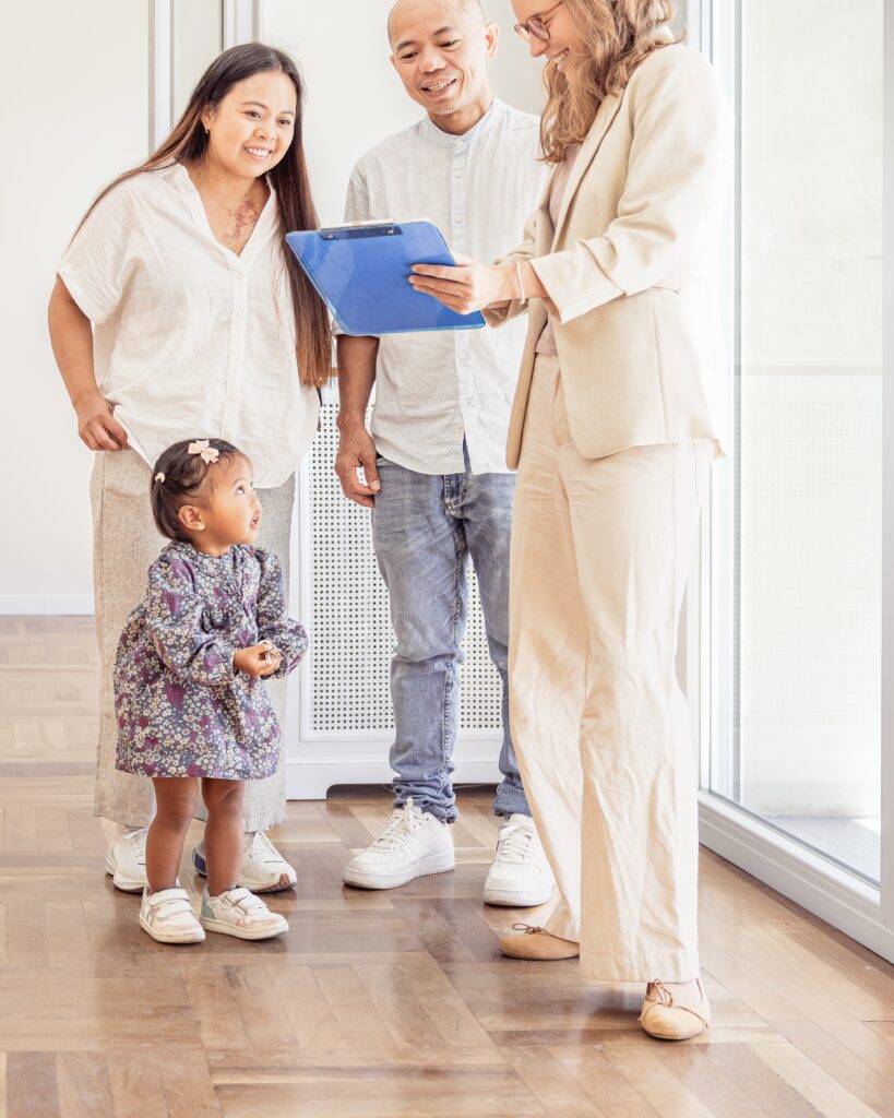 Parent learning about child care enrollment at a Long Island City daycare